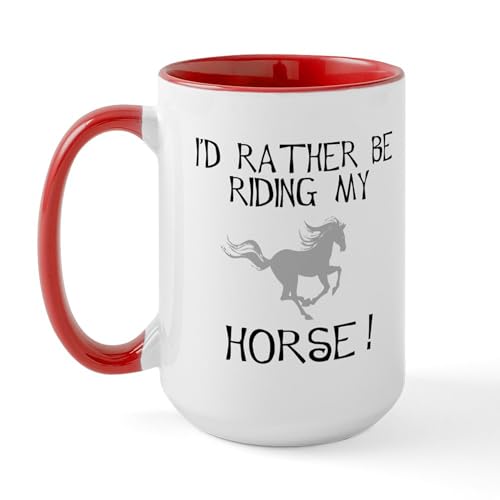 White/Red Inside - Rather...Horse! Large Mug