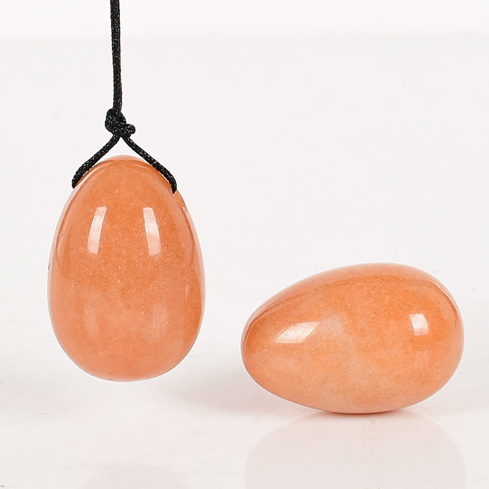 30X20mm Natural Red Jade Yoni Egg - Crystal Sphere for Pelvic Floor Exercise & Vaginal Tightening - Drilled for Easy Use - Perfect for Women's Wellness, Yoga & Kegel Workouts