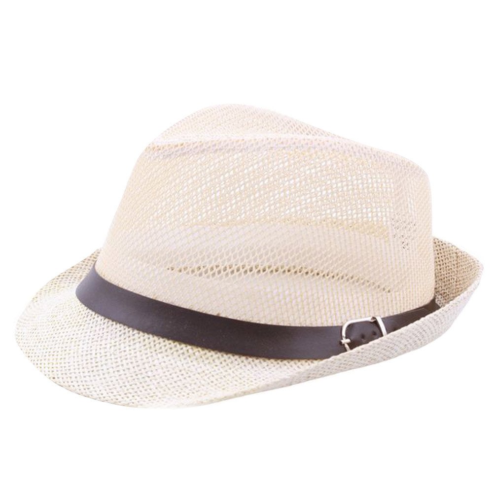 Stylish Unisex Trilby Gangster Straw Hat - Summer Beach Sun Hat with Band for Outdoor Travel & Vacations - Perfect for Sun Protection, Fashion & Relaxing by the Shore