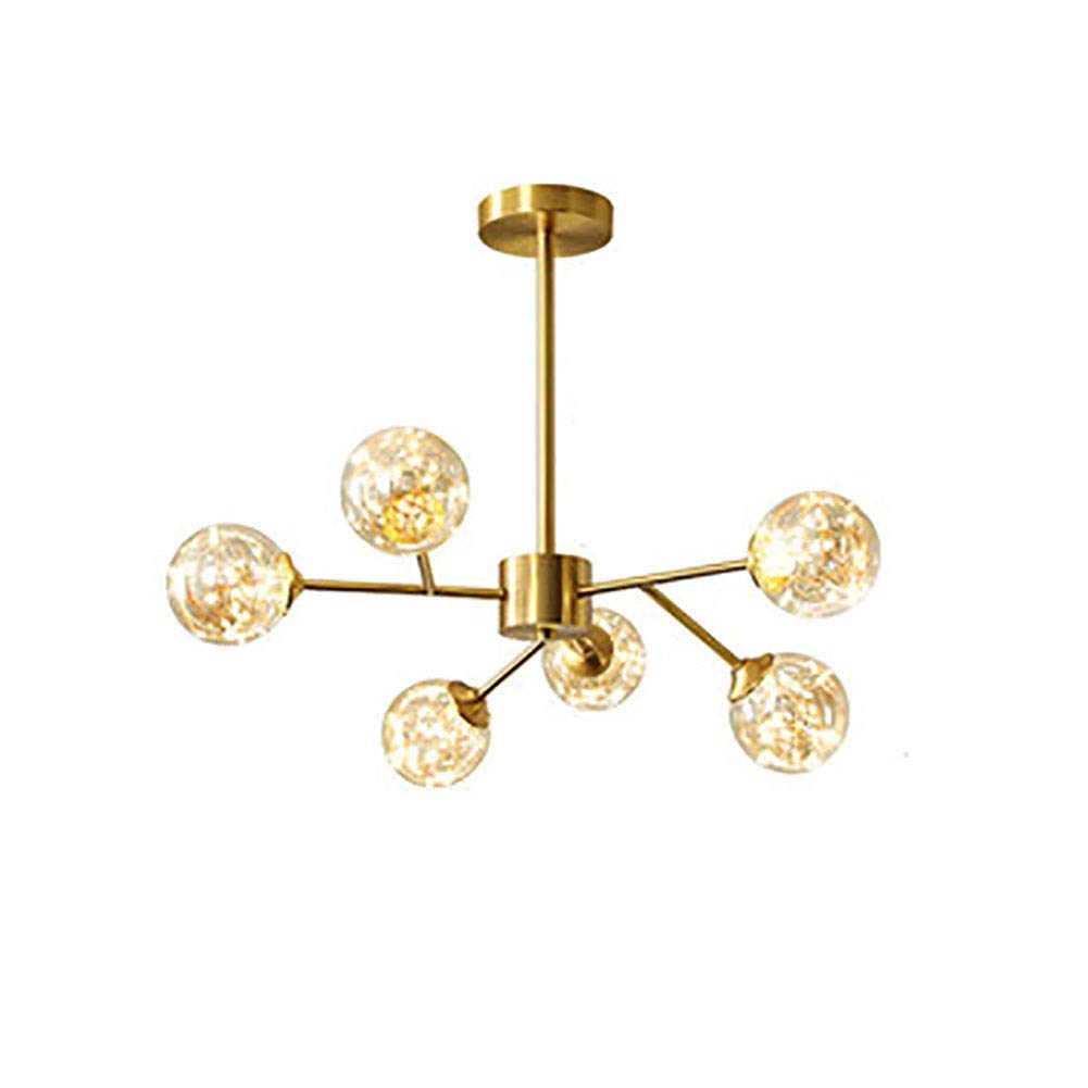 Modern LED Ceiling Pendant Light - Copper Warm Light Chandelier for Dining Room, Bedroom, Living Room & Bathroom | Energy Efficient Flush Mount Hanging Lighting Fixture | Perfect for Home Decor and Ambient Lighting