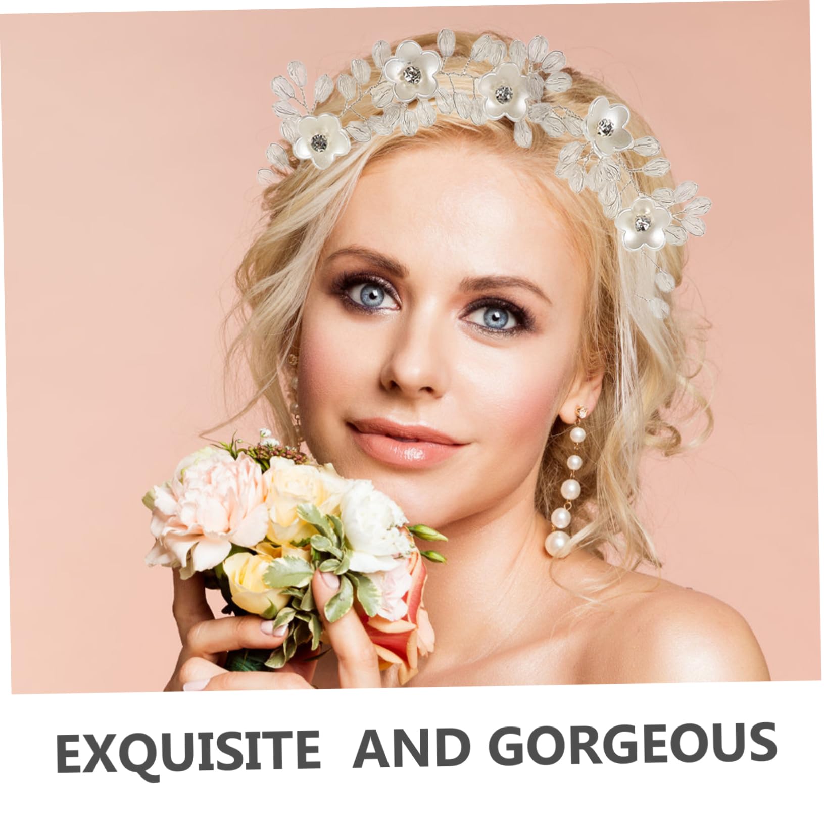 FRCOLOR Crystal Pearl Bridal Headband for Women - Elegant Wedding Hair Accessories for Bride, Bridesmaid & Girls - Perfect for Weddings, Prom & Special Occasions