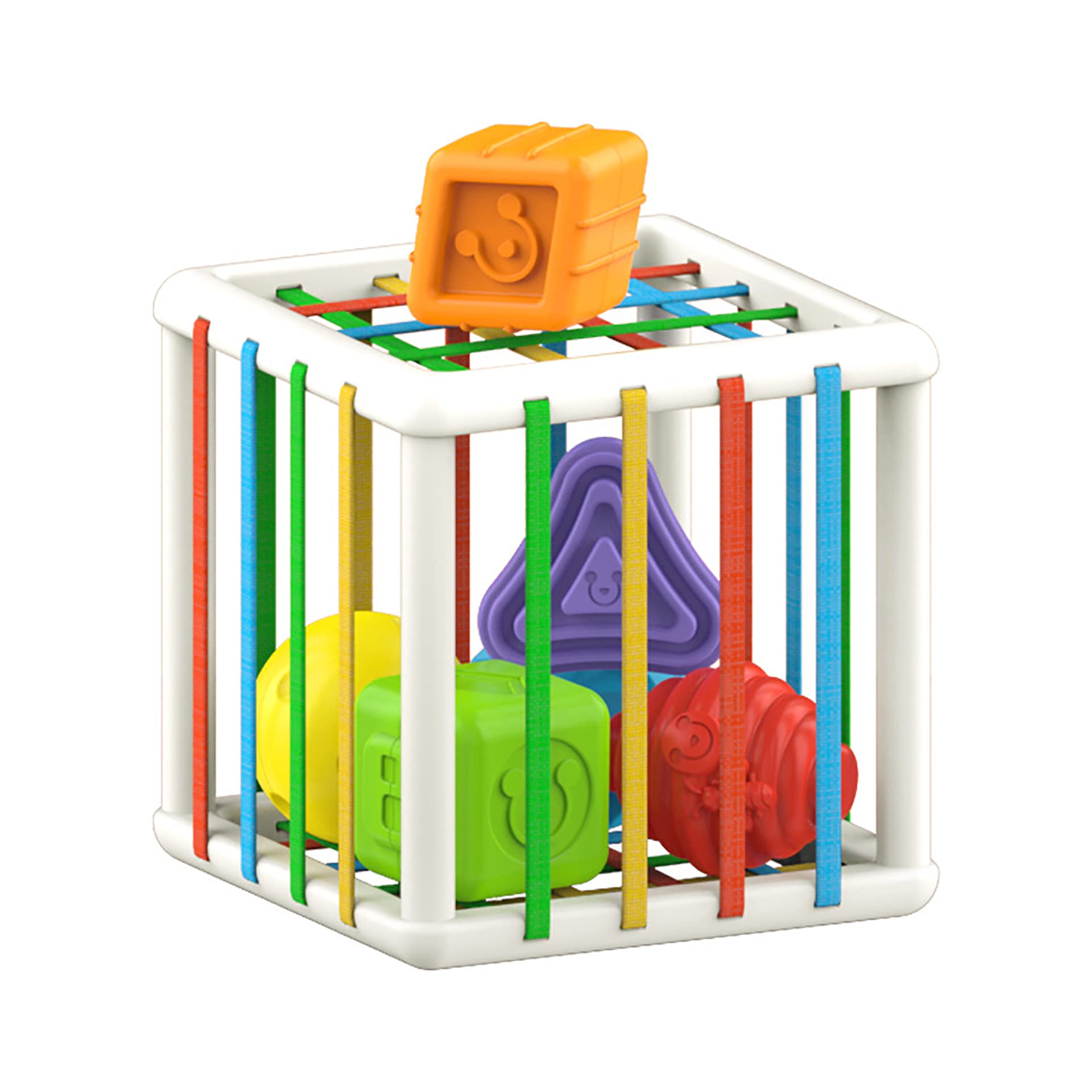 Montessori Shape Recognition Blocks - Educational Toys for Toddlers 1-3 Years Old | Early Learning Cube with Rattle | Sensory & Classification Play for Babies | Perfect for Daycare, Homeschool & Playroom Activities