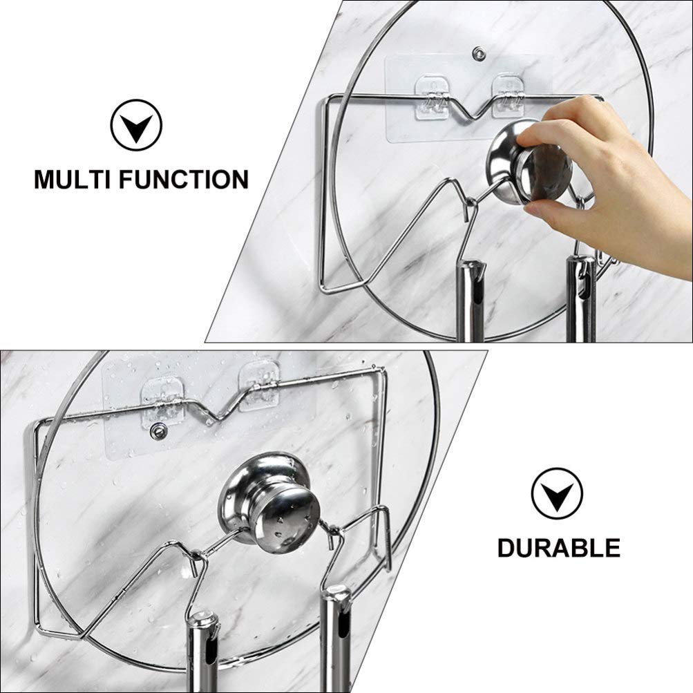 1PC No Punching Hanging Kitchen Organizer - Pot Cover Rack, Cutting Board Holder, Space-Saving Storage Stand for Pots, Pans & Utensils - Perfect for Small Kitchens & Apartment Living