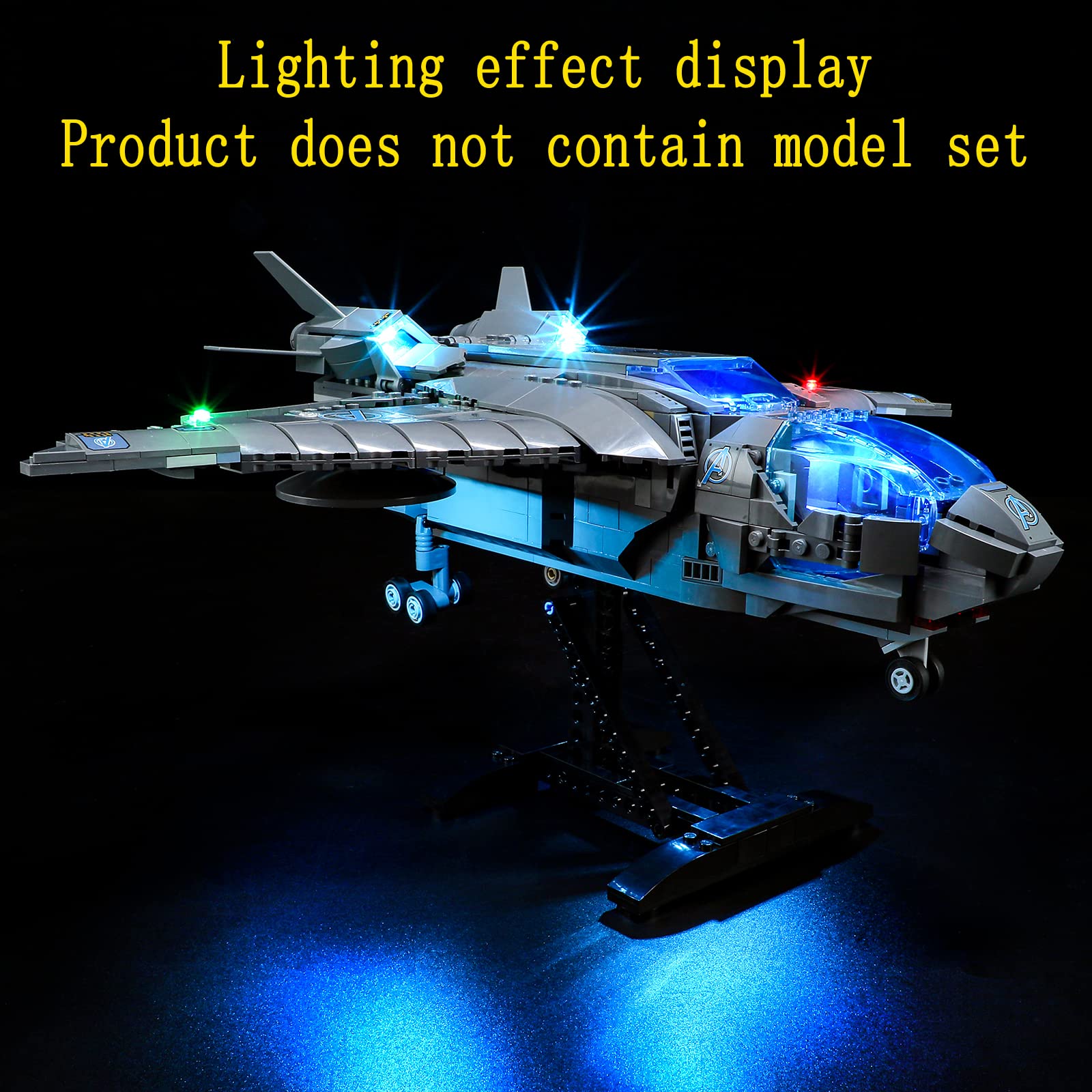 GEAMENT LED Light Kit for LEGO Avengers Quinjet 76248 - Compatible with Building Blocks (Model Not Included) - Perfect for Display & Nighttime Play