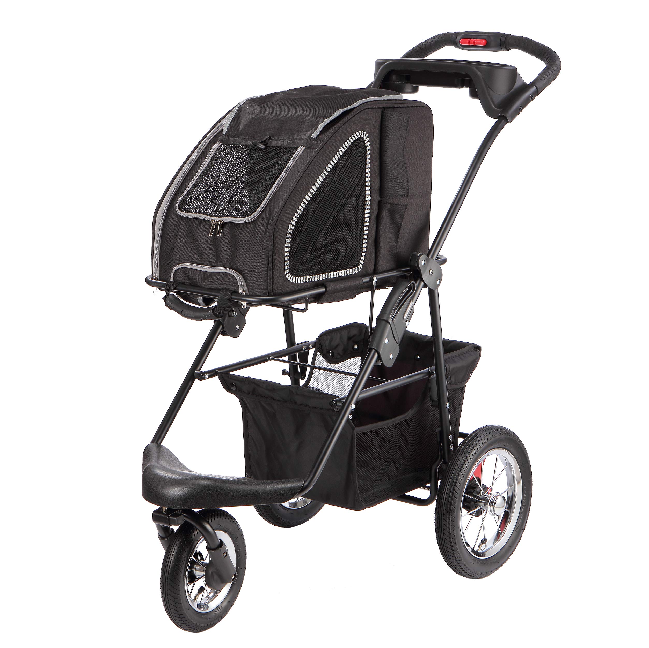 Petique Pepper 5-in-1 Complete Travel System with Pet Carrier & Stroller for Small Dogs and Cats | Portable Pet Gear for Car, Airplane & Outdoor Adventures