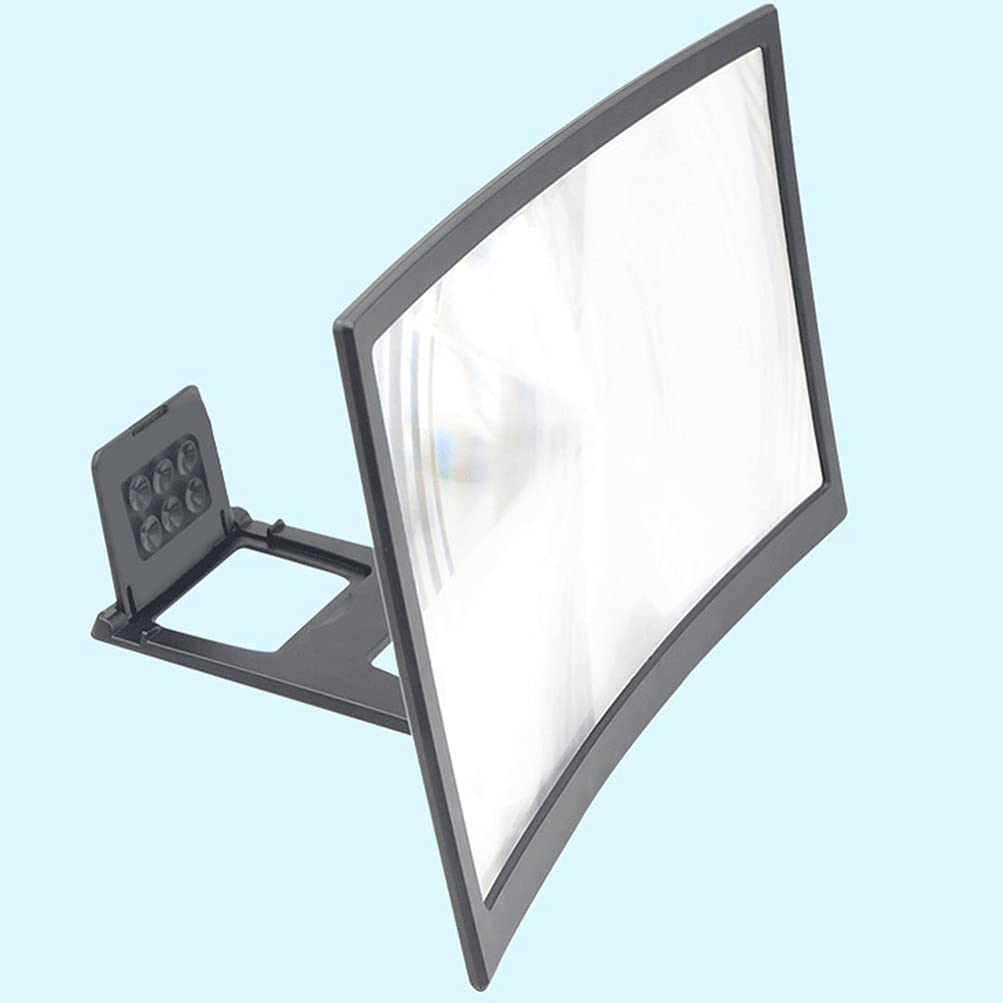 BESPORTBLE Universal Phone Stand Holder with Screen Magnifier - Adjustable Mobile Phone Mount Bracket for Curved & Flat Screens - Perfect for Watching Movies, Video Calls, and Hands-Free Viewing