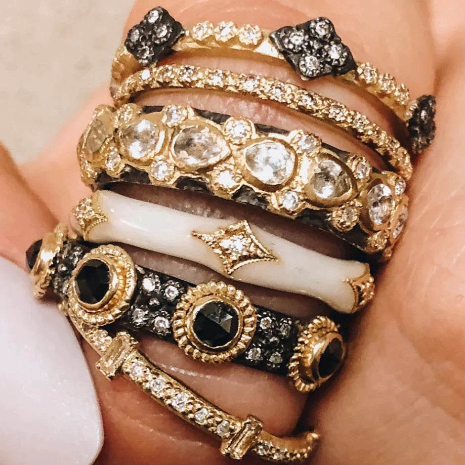 Crivelli Stack Band Ring - Dainty Gold & Silver Stackable Rings for Women - Perfect for Layering, Everyday Wear & Special Occasions