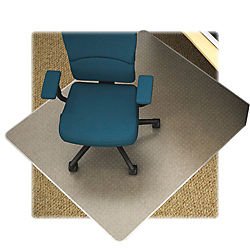 Lorell Low Pile Rectangular Chair Mat for Hardwood Floors - Clear Plastic Office Chair Mat Protects Floor from Scratches & Rolls Smoothly - Perfect for Home Office, Study Room & Workspace