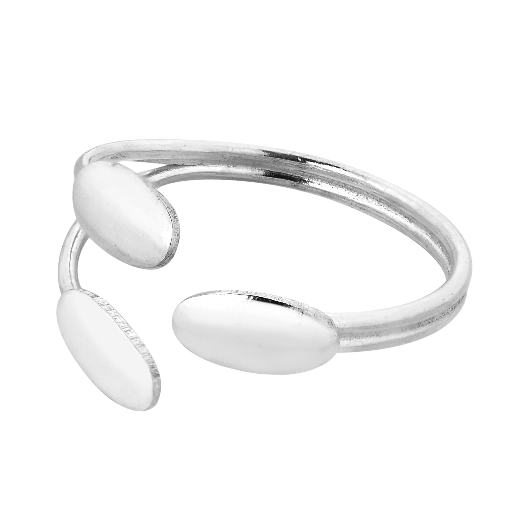 AeraVida 925 Sterling Silver Oval Open Ended Toe or Pinky Ring for Women - Delicate Preppy Jewelry Gift for Toes & Fingers - Perfect for Beach, Summer & Casual Wear