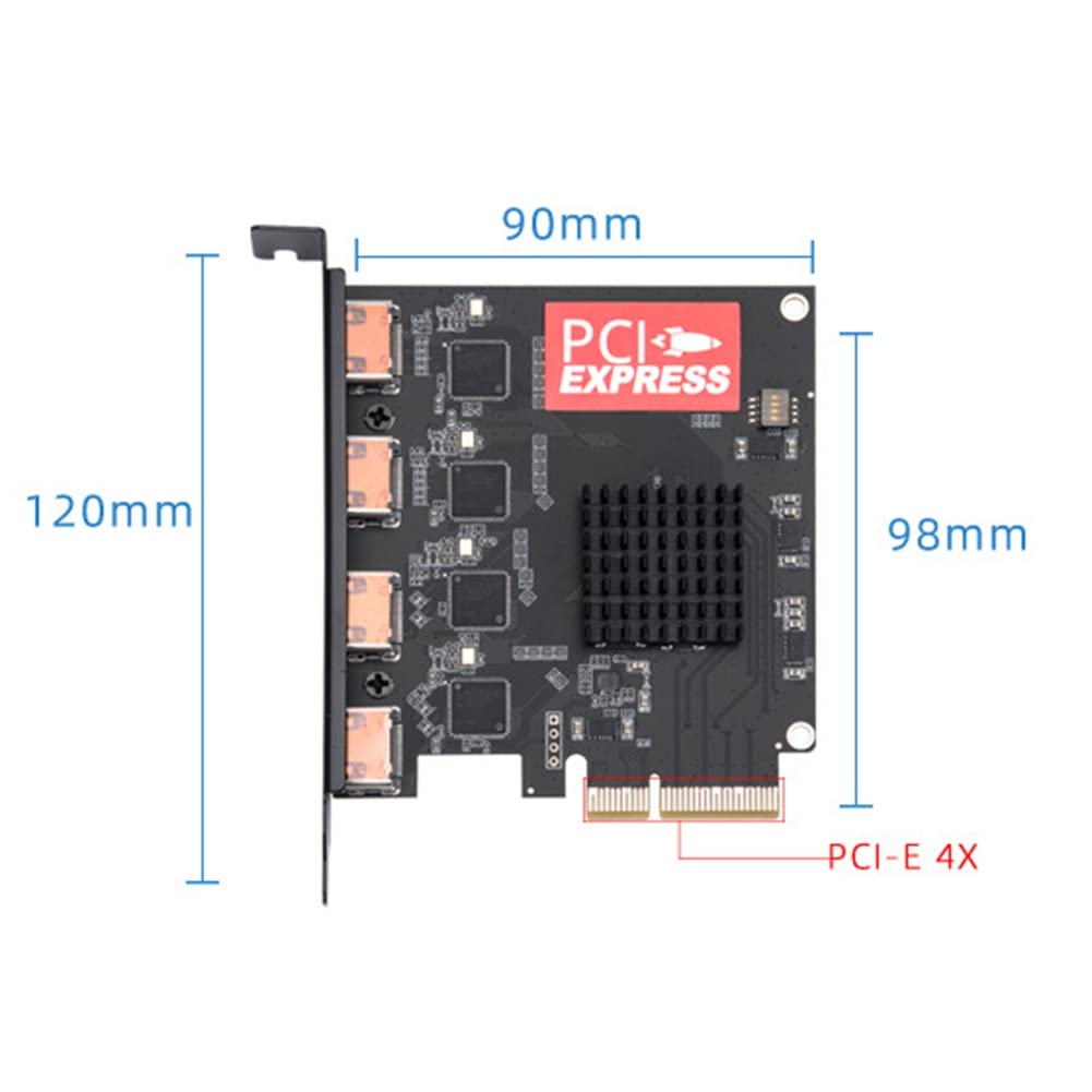 Melairo 4 Channel PCI-E Video Capture Card - 1080P 60FPS, OBS & Wirecast Compatible for Live Streaming, Gaming & Broadcast (Perfect for Twitch, YouTube & Conference Recording)