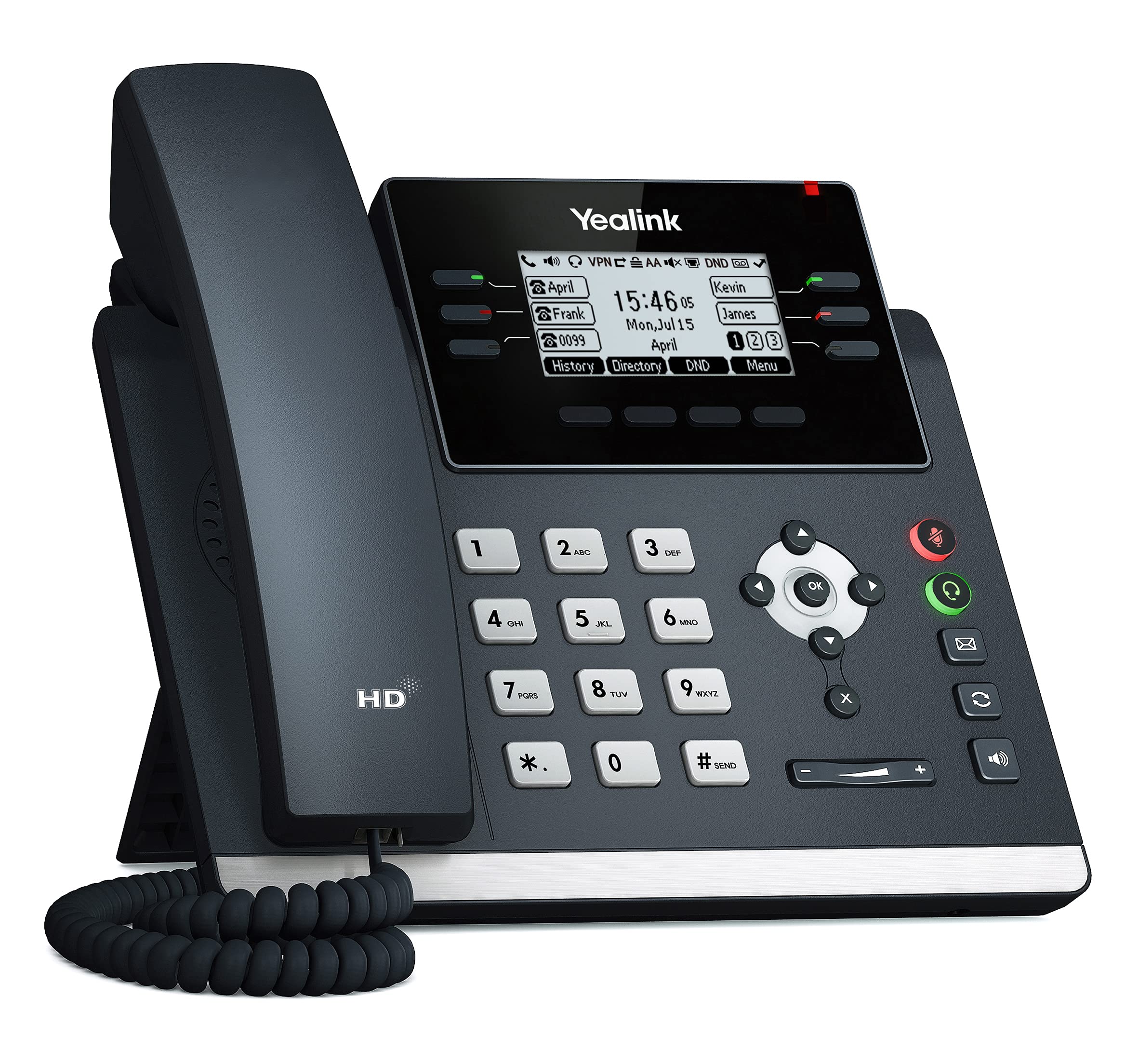 Yealink SIP-T42U IP Phone with PoE - HD Voice, 4.3
