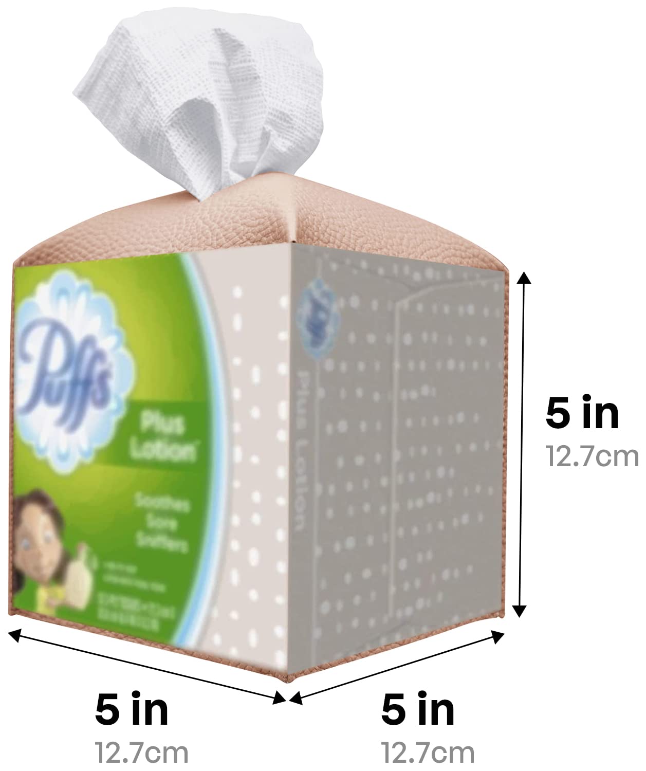 Carrotez Modern PU Leather Tissue Box Cover - Decorative Square Tissue Holder for Bathroom, Vanity, Nightstand, Office & Car (5