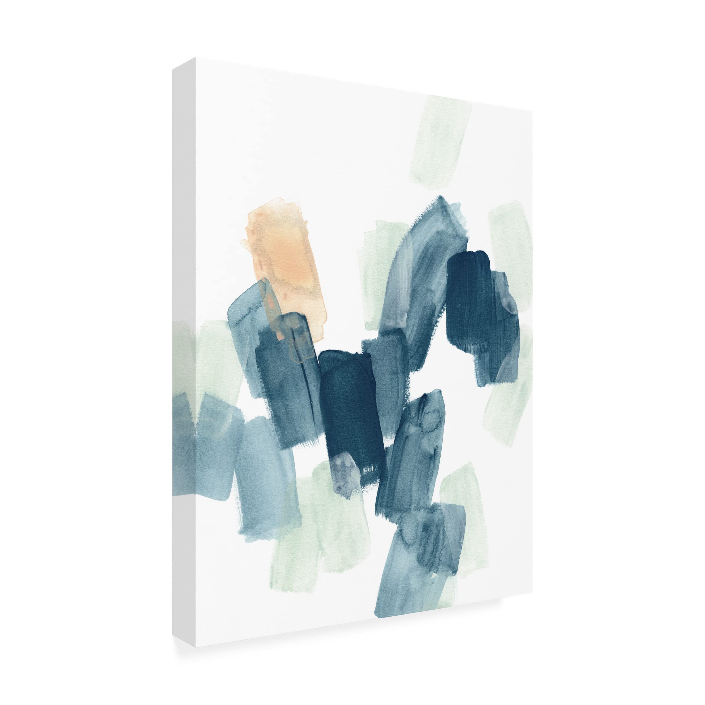 Trademark Fine Art 'Indigo Facets I' Abstract Canvas Wall Art by June Erica Vess - Modern Home Decor for Living Room, Bedroom & Office