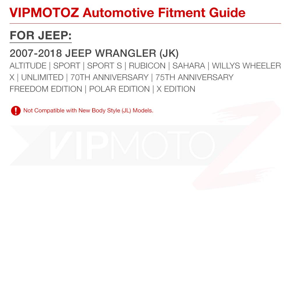 VIPMOTOZ Smoked Lens Full Amber LED Side Marker Light Fender Lamp Assembly - Replacement for 2007-2018 Jeep Wrangler JK (Driver & Passenger Side) | Durable Off-Road Lighting Upgrade for Enhanced Visibility & Style