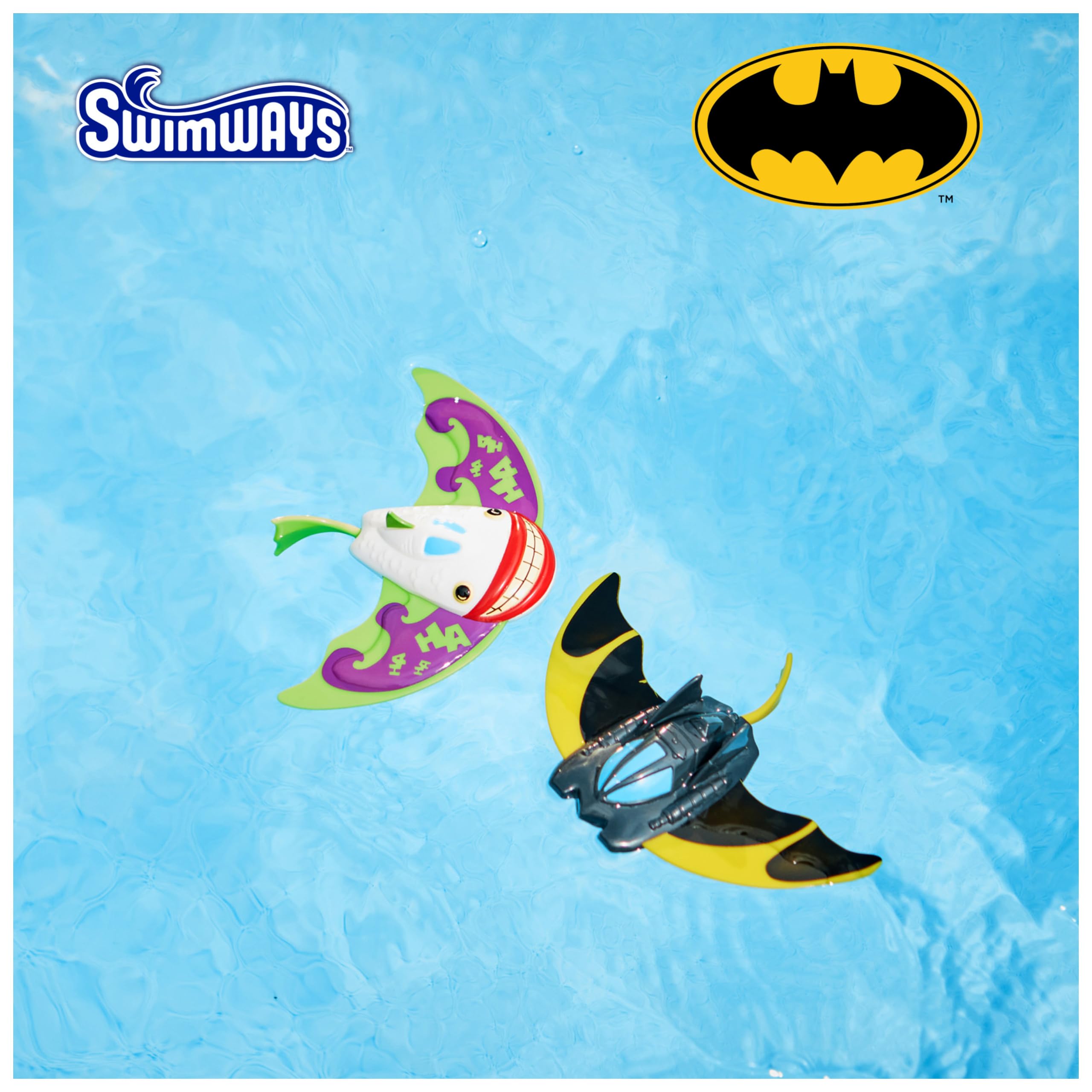 SwimWays DC Batman Zoom-A-Rays Water Toys - 2-Pack Kids Pool & Diving Toys for Ages 5+ | Fun Summer Pool Games, Beach Activities & Superhero Playtime