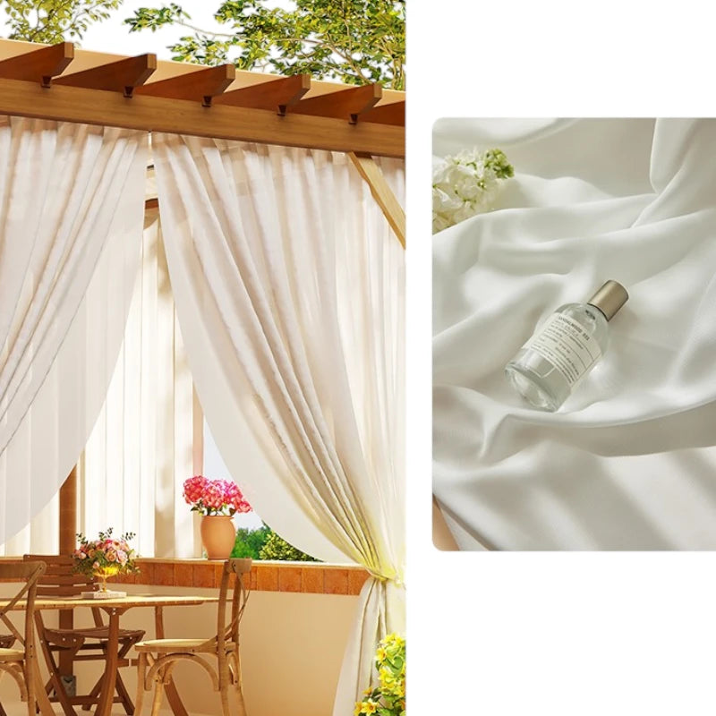 Rita Waterproof Semi-Sheer Outdoor Curtains for Patio, Deck & Porch - UV Resistant & Weatherproof Window Drapes for Sun Protection & Privacy