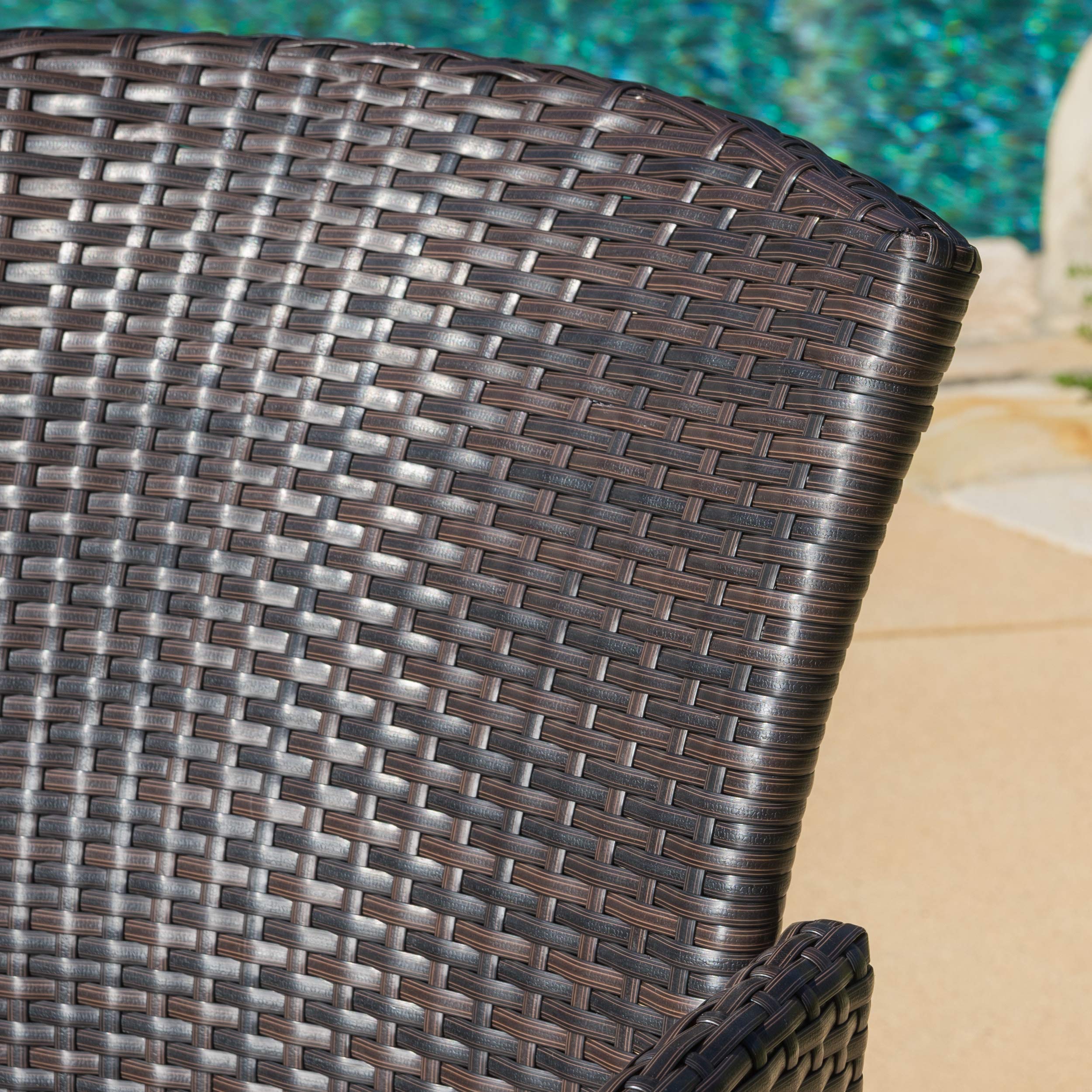 Christopher Knight Home Anaya Outdoor Wicker Dining Chairs, 2-Piece Set, Multibrown - Weather-Resistant Patio Furniture for Garden, Poolside & Backyard Dining