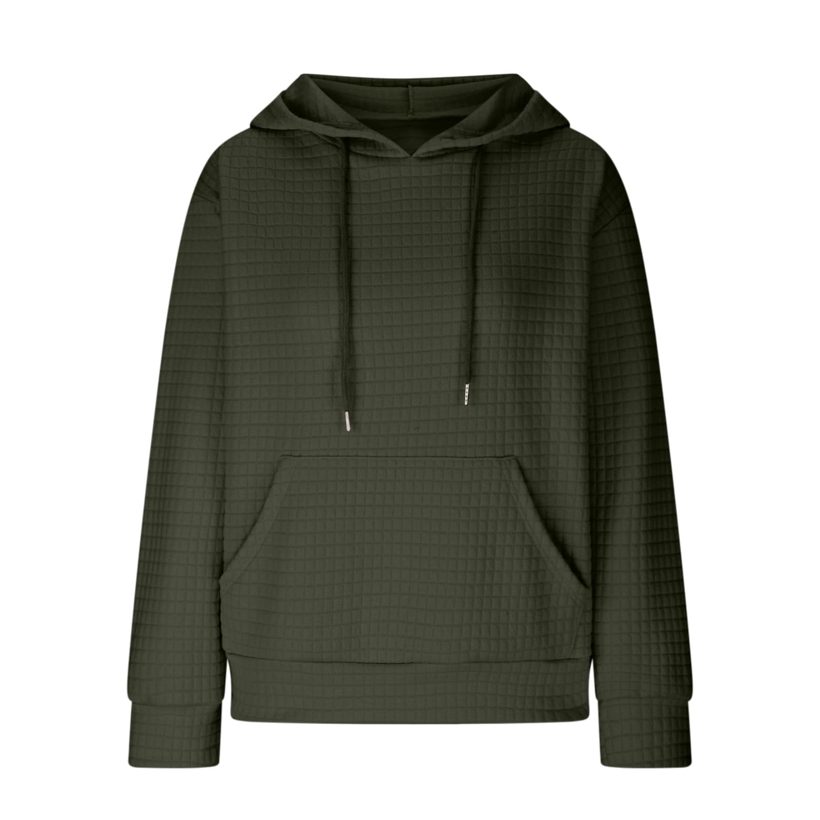 Women's Oversized Hoodies - 2024 Fall Fashion Waffle Hooded Sweatshirt with Drawstring, Long Sleeve Pullover | Cozy Loungewear, Casual Outfit & Streetwear Essential