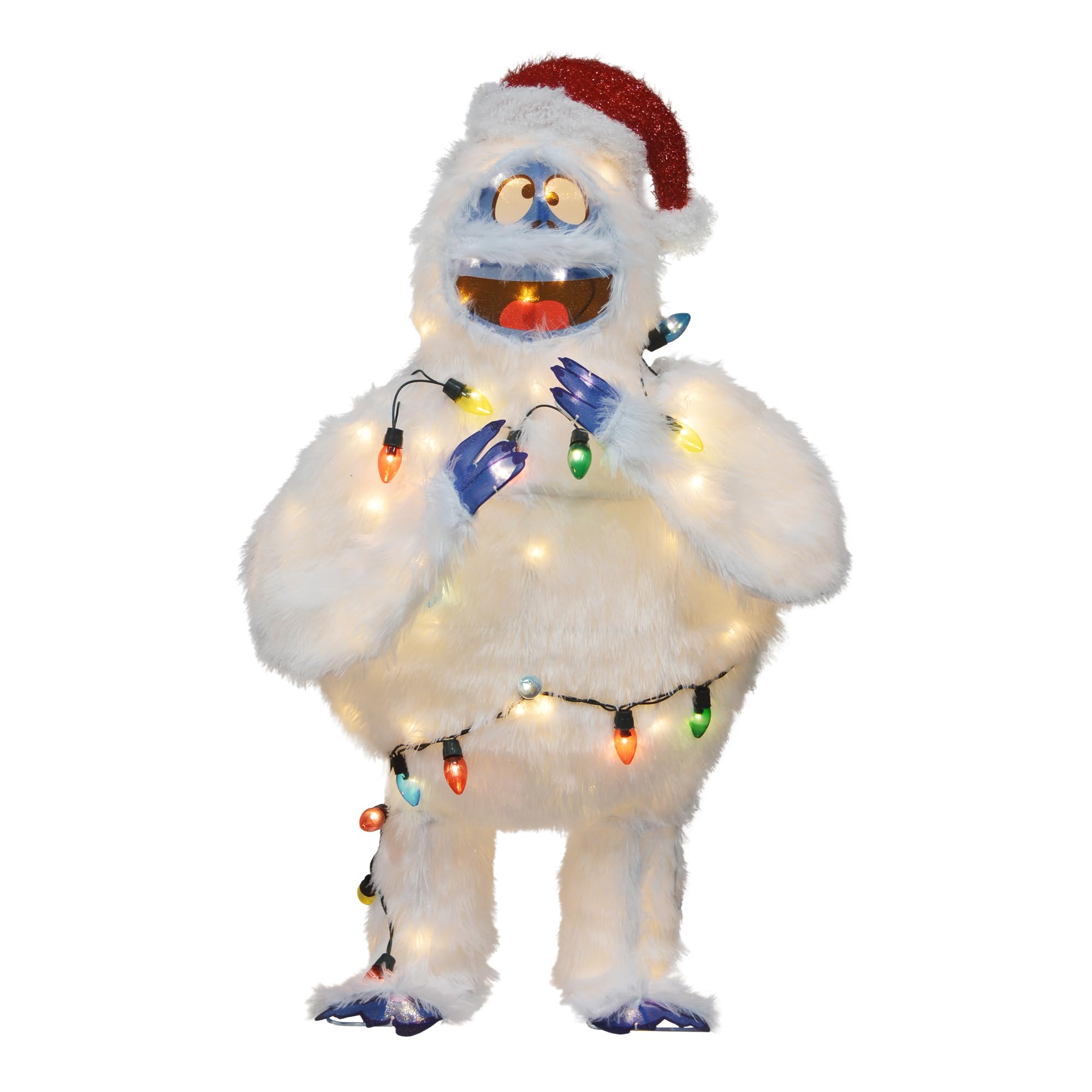 ProductWorks 48 Inch Bumble The Abominable Snow Monster Christmas Decoration - Indoor/Outdoor LED Lighted Holiday Yard Ornament with 120 Clear Lights | Perfect for Front Lawn, Porch, Garden & Holiday Party Decorations