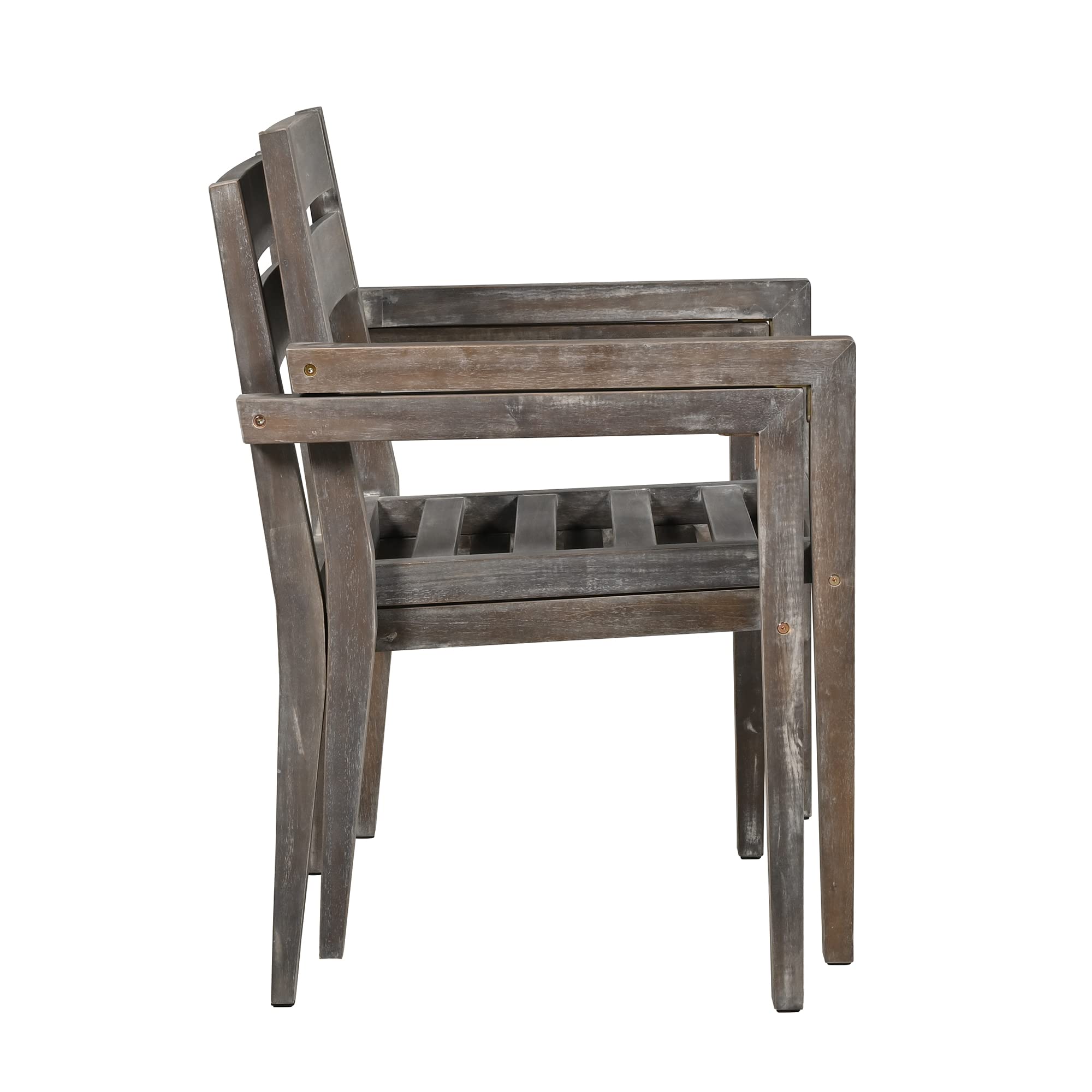 **Merax 7-Piece Acacia Wood Outdoor Dining Table Set - Patio, Balcony, Backyard & Garden Furniture - Weather-Resistant Grey Dining Chairs & Table for Entertaining & Relaxation**