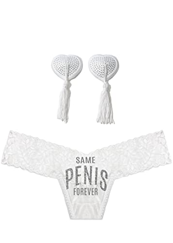 2 Piece Set - White Thong/Pasties