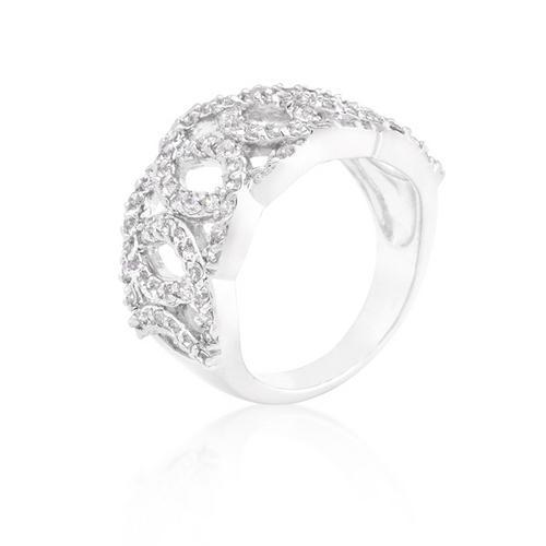 Elegant Cubic Zirconia Circle Ring for Women - Sterling Silver Fashion Jewelry Gift for Anniversary, Birthday & Special Occasions