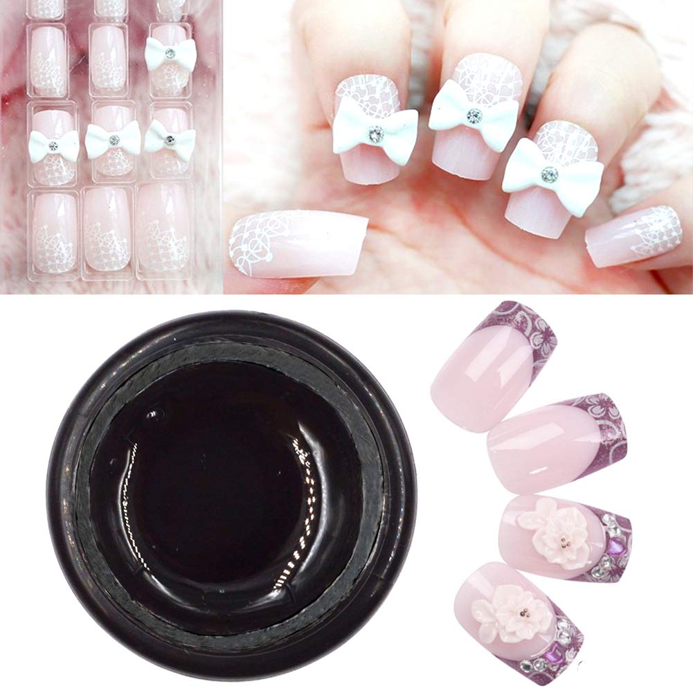 Nail Art Extension Builder Glue - Super Strong Rhinestone UV Gel (8ml) with Brush Tools for Jewelry & Gem Application | Perfect for DIY Nail Designs, Acrylic Nail Tips, and 3D Nail Art Decorations