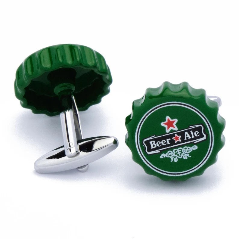 Unique Beer Cap Cufflinks for Men - Stylish Bottle Opener Accessories for Weddings, Gifts & Formal Events