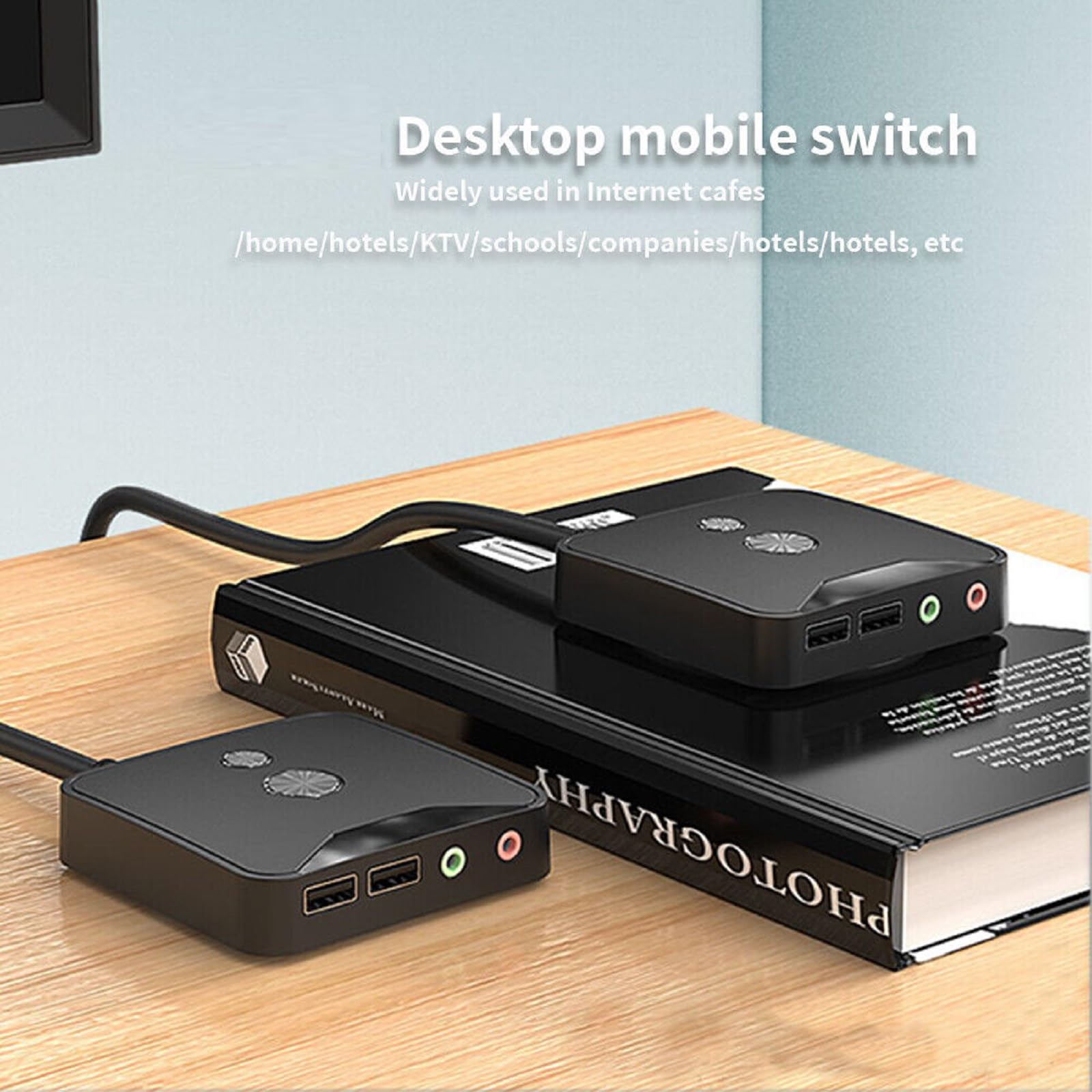 MOUDOAUER External PC Power Switch with USB & Audio Ports - ATX Desktop Computer Case Motherboard Power Button for Easy PC Control (Ideal for DIY Computer Builds, Server Racks, and Workstations)