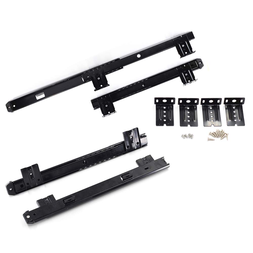 Heavy Duty Under Desk Keyboard Slide Rails with Ball Bearings - Black Computer Desk Extension Tray for Ergonomic Workspace Setup | Perfect for Home Office, Gaming & Workstations