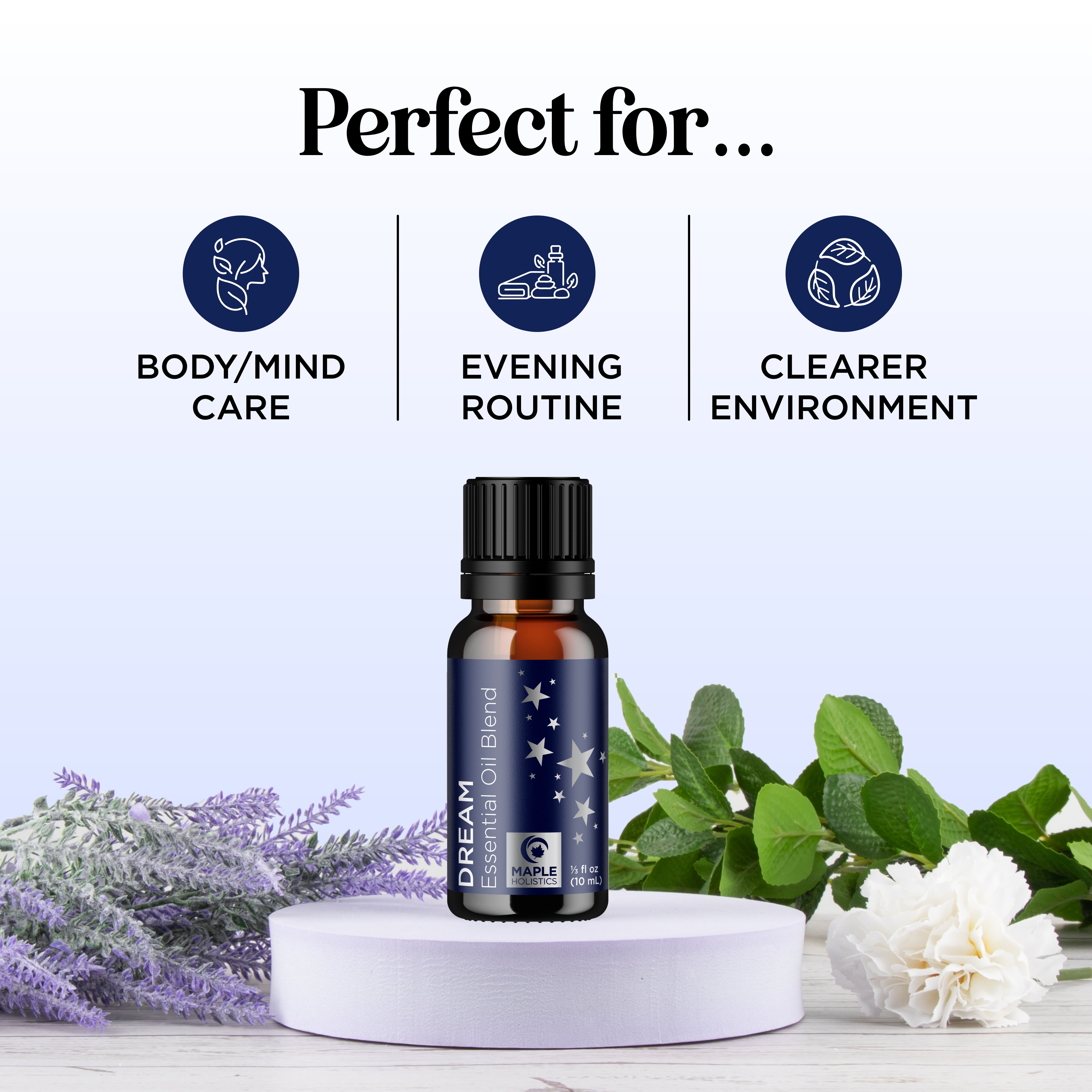 Dream Essential Oil Blend for Relaxation & Sleep - Aromatherapy Diffuser Oil for Stress Relief & Better Sleep - Perfect for Bedtime, Meditation & Yoga