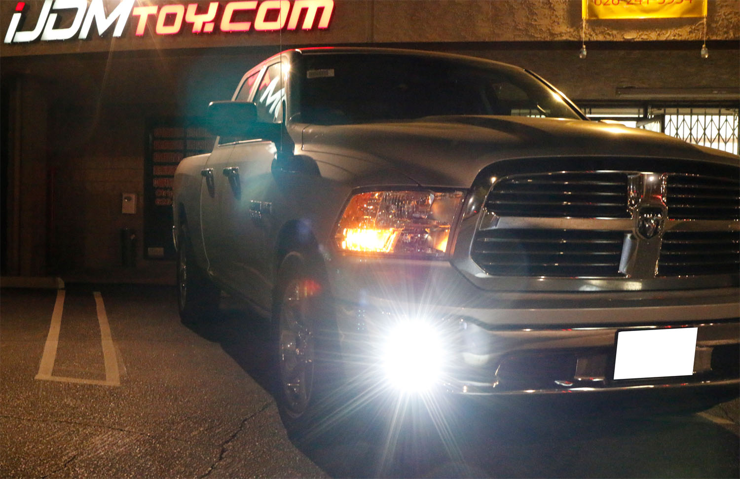 24W CREE LED Pods with Fog Lamp Mounting Brackets & Wiring Harness for 2013-2018 Dodge RAM 1500 - Off-Road Lighting, Fog Lights Replacement, Truck Accessories
