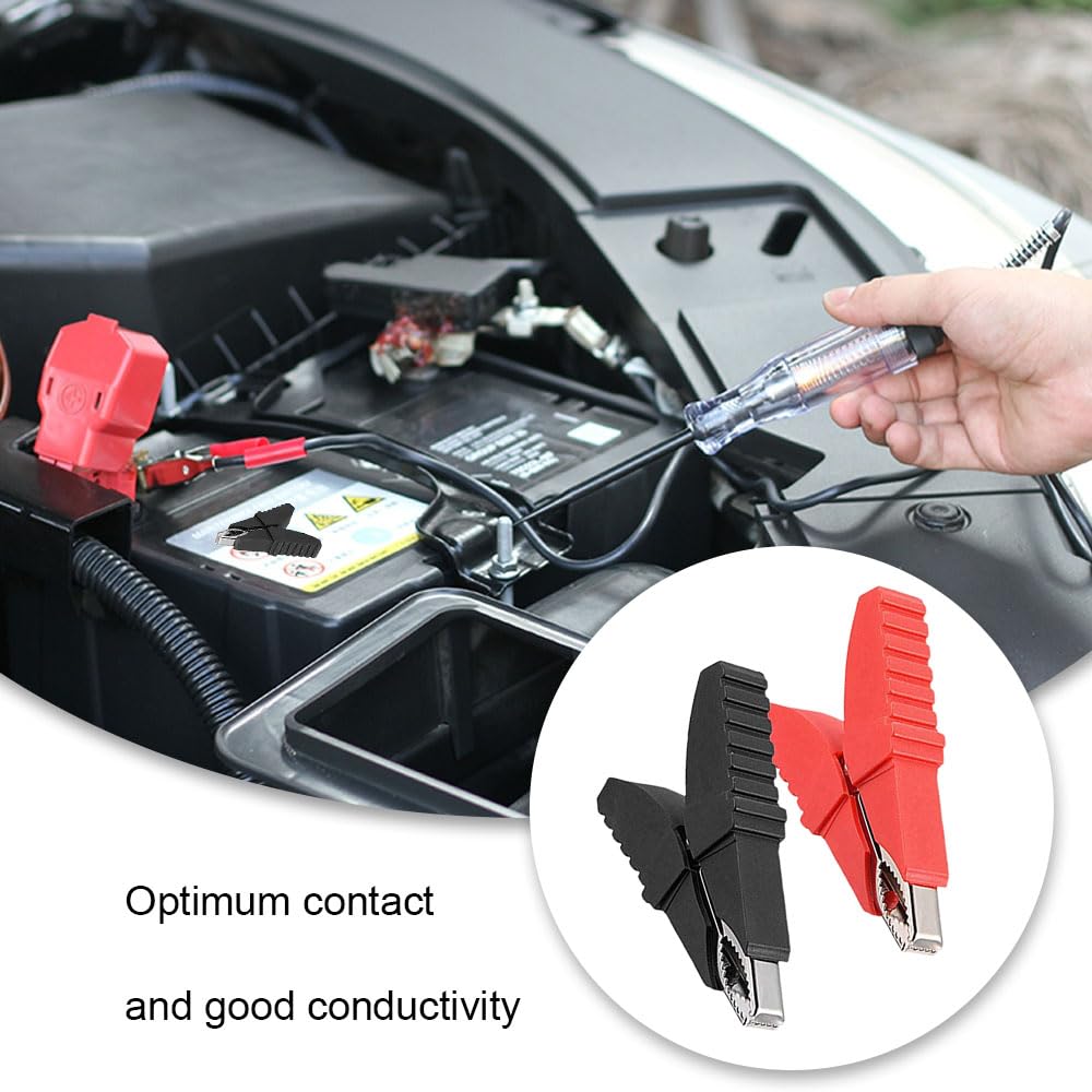 2 Pack Insulated Alligator Clips with Butterfly Design - Heavy Duty Battery Charger Clamps for Car, Boat & RV Charging - Safe Electrical Connection for Automotive Repair & DIY Projects