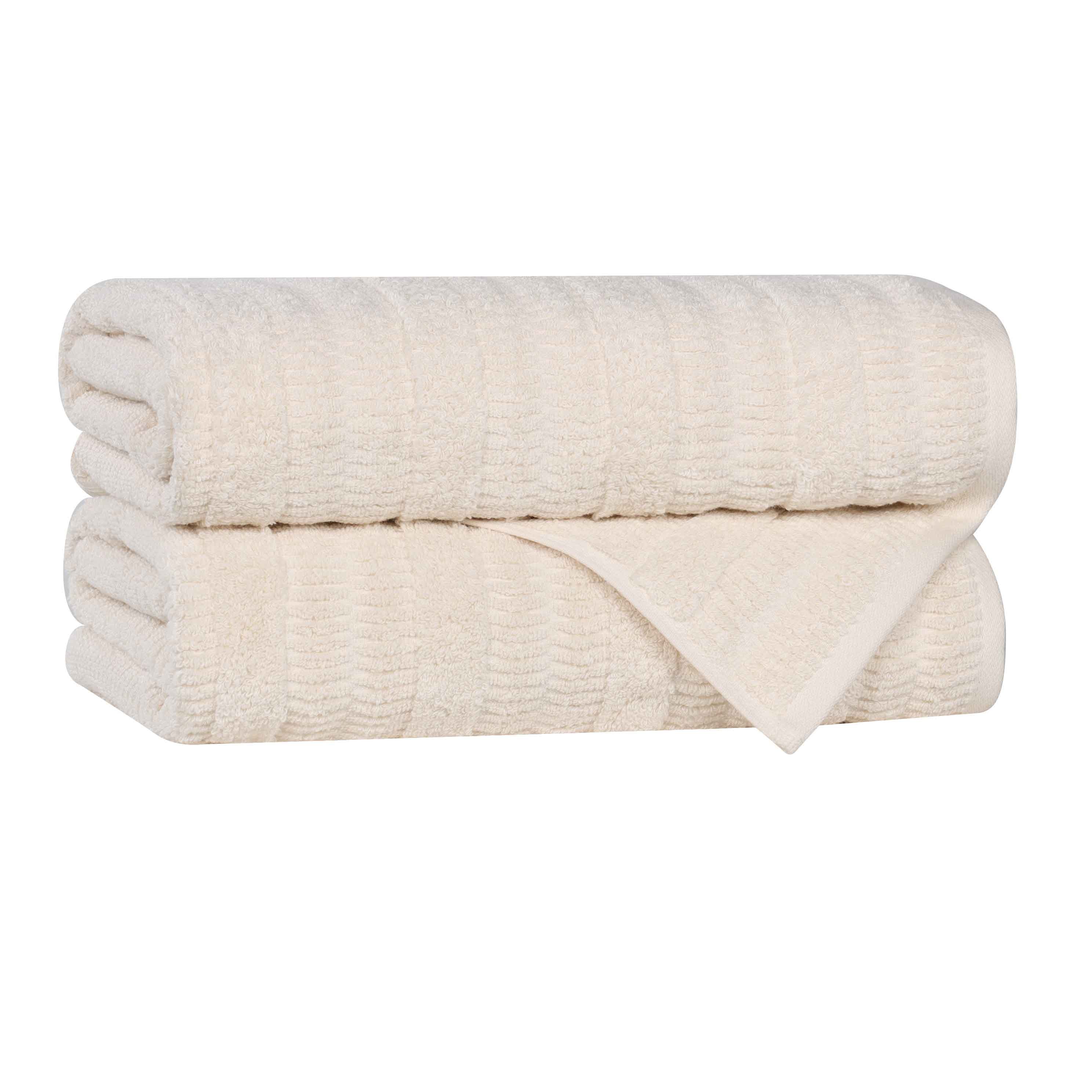 Premium Mika Smart Twist Cotton Bath Towels Set of 2 - Ultra Soft, Absorbent Vertical Ribbed Design for Spa, Bathroom & Luxury Home Use