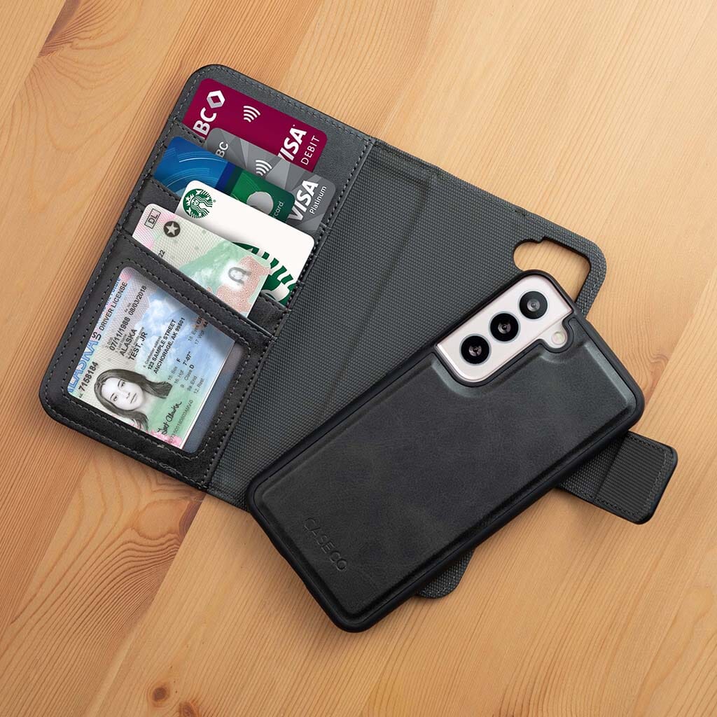 Samsung Galaxy S22 Wallet Case with Card Holder & RFID Protection - Slim Leather Cover for Phone & Credit Cards - Perfect for Business, Travel & Daily Use