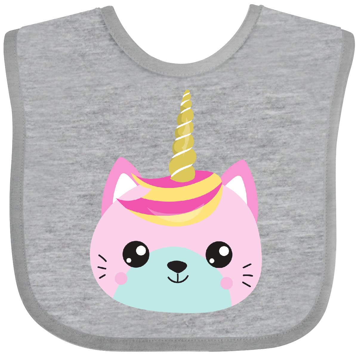 Inktastic Unicorn Cat Baby Bib - Adorable Kitten Design for Infants & Toddlers - Perfect for Feeding, Playtime, and Photo Shoots