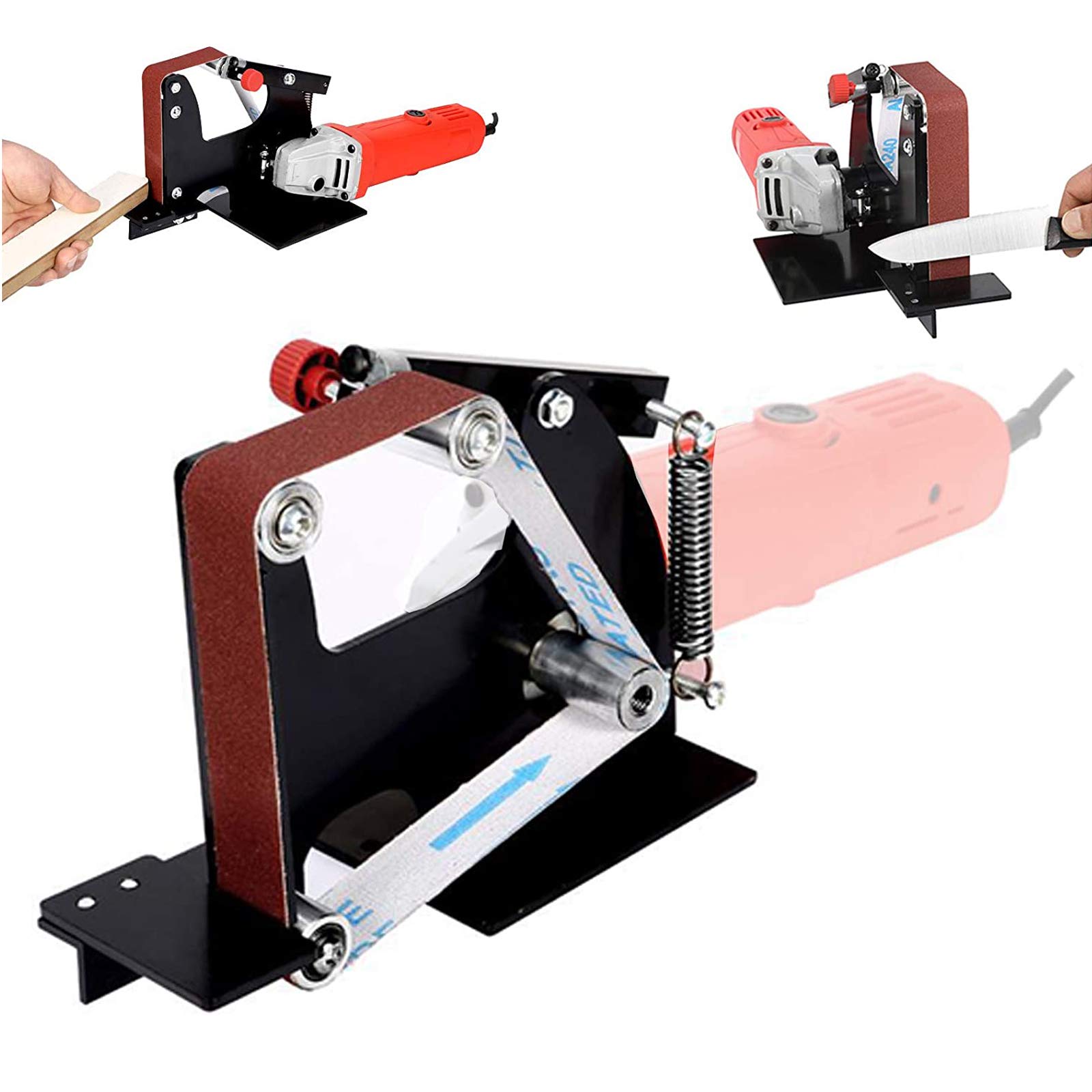 ZJDYDY M10 Woodworking Belt Sander Spindle Grinder Accessory Kit - 50mm Belt Width for Wood, Metal & Stainless Steel Polishing & Grinding (Fits M10/M14) - Perfect for DIY Projects, Furniture Making & Metalworking