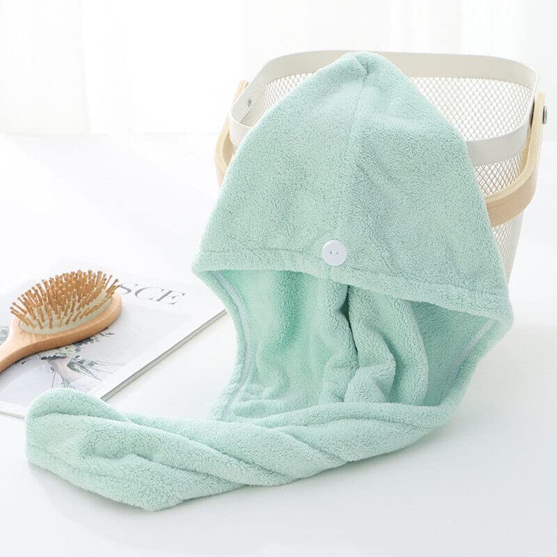 MIDASTRA FASHION Quick Dry Microfiber Hair Towel Wrap - Soft Absorbent Turban Cap for Women (Pink & Pistachio, 500 TC) - Perfect for Post-Shower, Spa, Swimming & Hair Care Routine