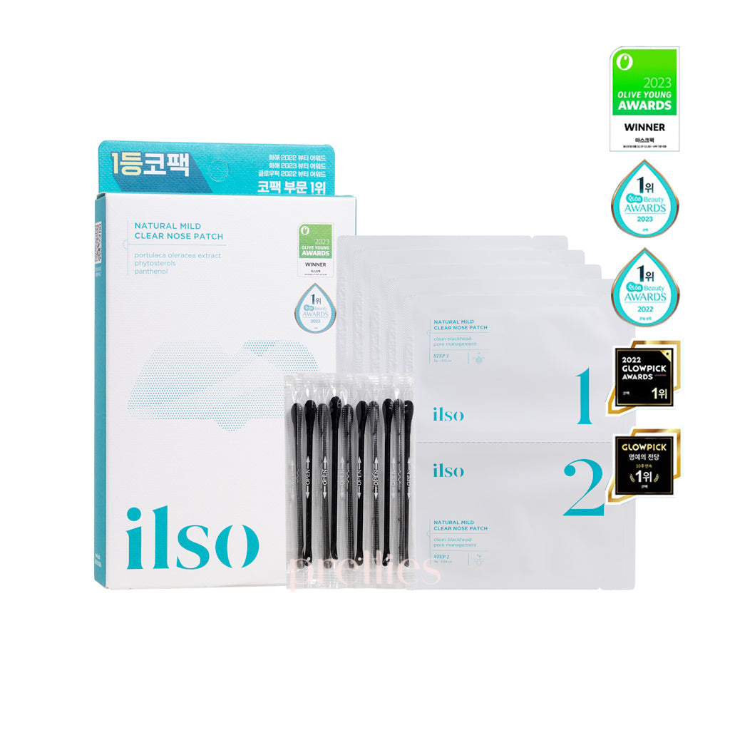 ilso Natural Mild Clear Nose Pack 3g/4g (5pc/Box) - Blackhead Remover & Pore Cleanser for Deep Cleansing - Perfect for Daily Skincare Routine & Spa Treatment