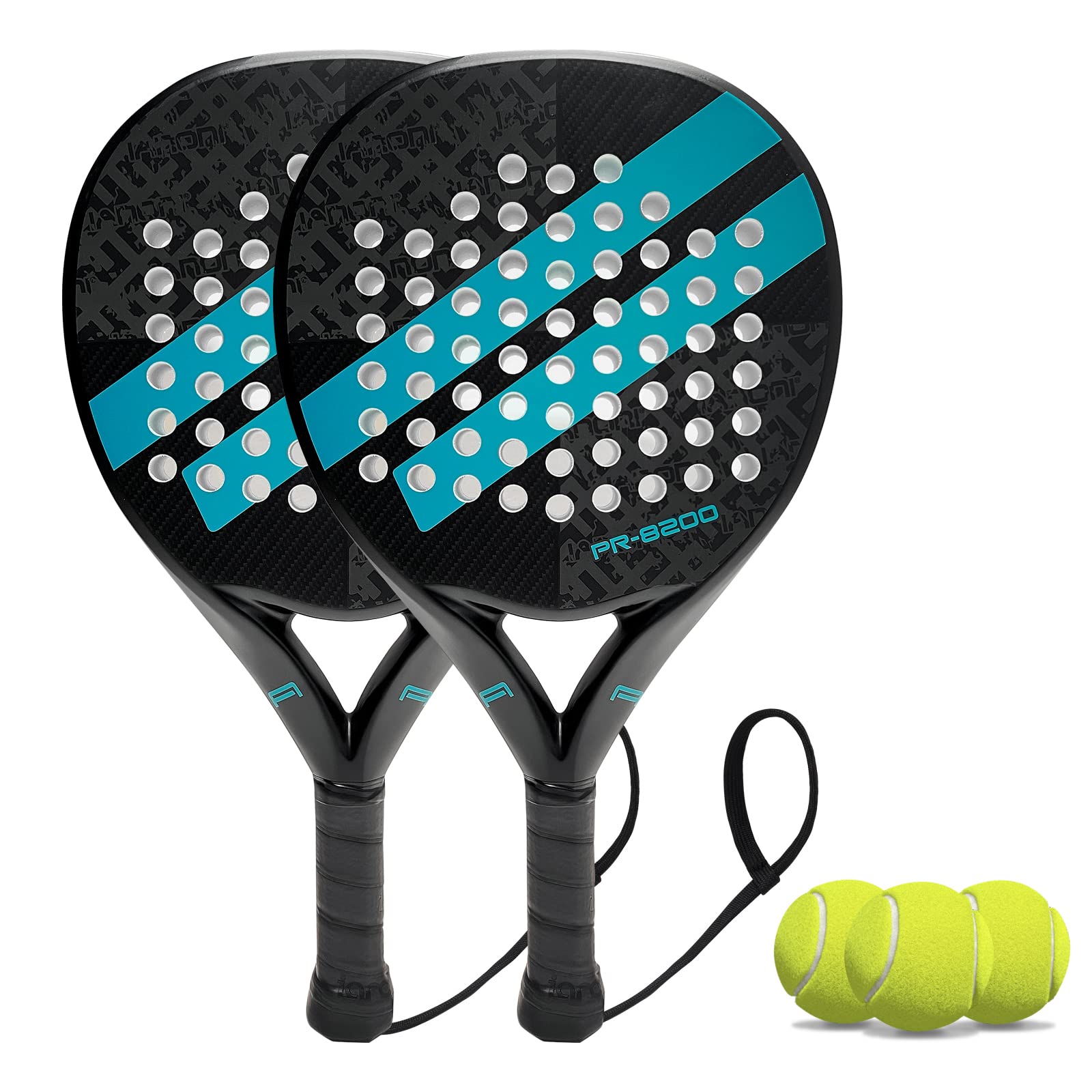 Premium Carbon Fiber Padel Racket with EVA Memory Flex Foam Core - Lightweight Tennis Paddle for Professional & Recreational Play - Ideal for Court Sports & Outdoor Games