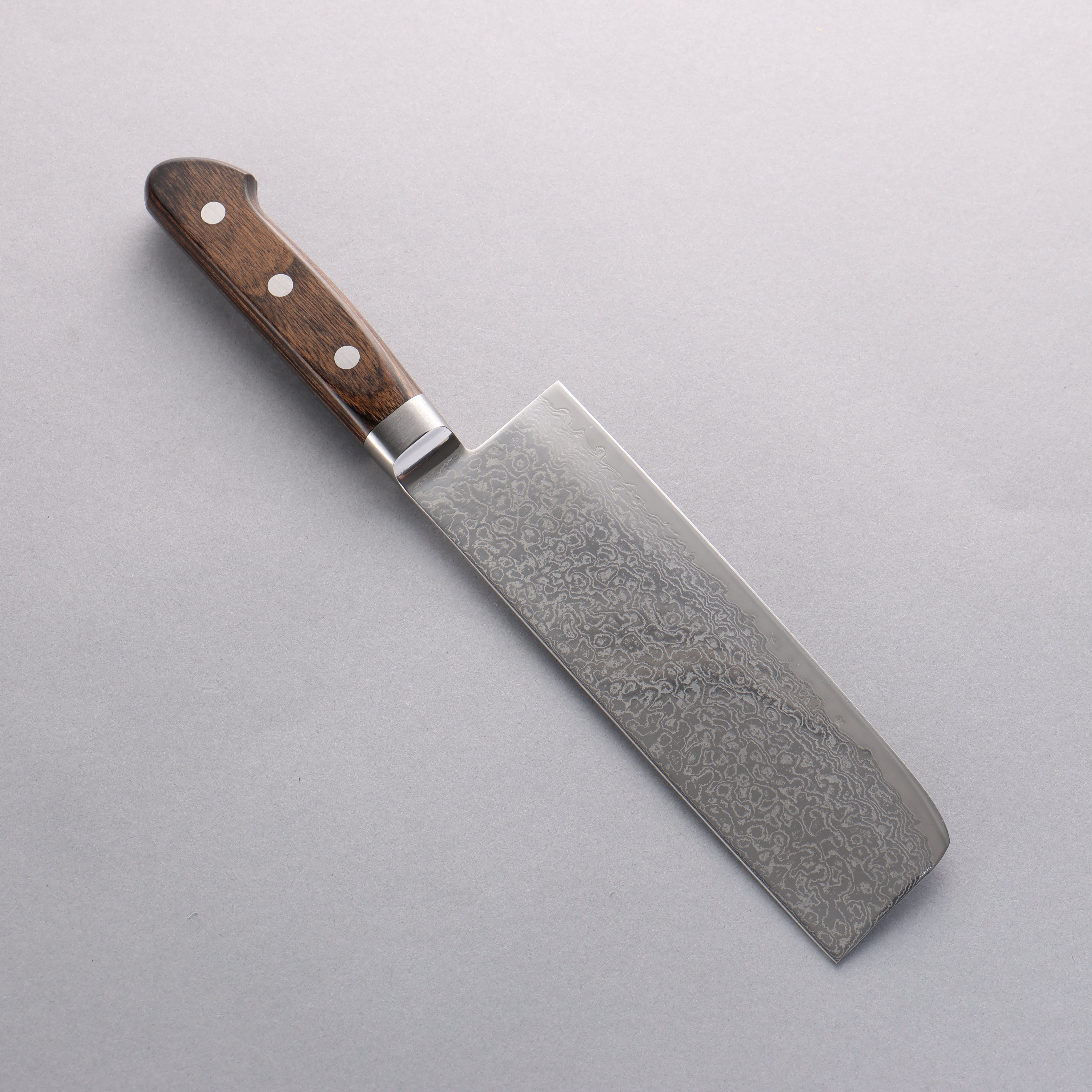 Premium Seisuke Kagami2 AUS10 Damascus Nakiri Knife - 165mm Mirrored Finish with Brown Pakkawood Handle - Perfect for Sushi, Vegetables & Precision Cutting in Professional & Home Kitchens