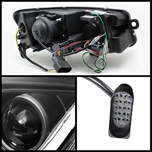 Audi A6 2005-2007 LED DRL Tube Headlights - Black/Clear Lens - Upgrade Your Car Lighting for Daytime Running & Night Driving