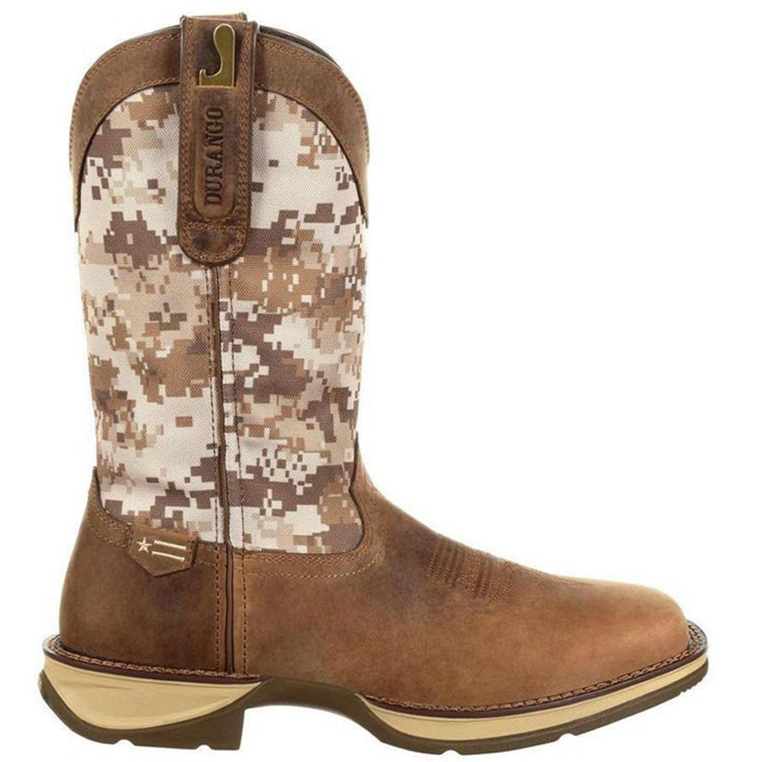 Rebel Desert Camo Pull-On Western Boots for Men - Comfortable Cowboy Boots for Riding, Hiking & Outdoor Adventures