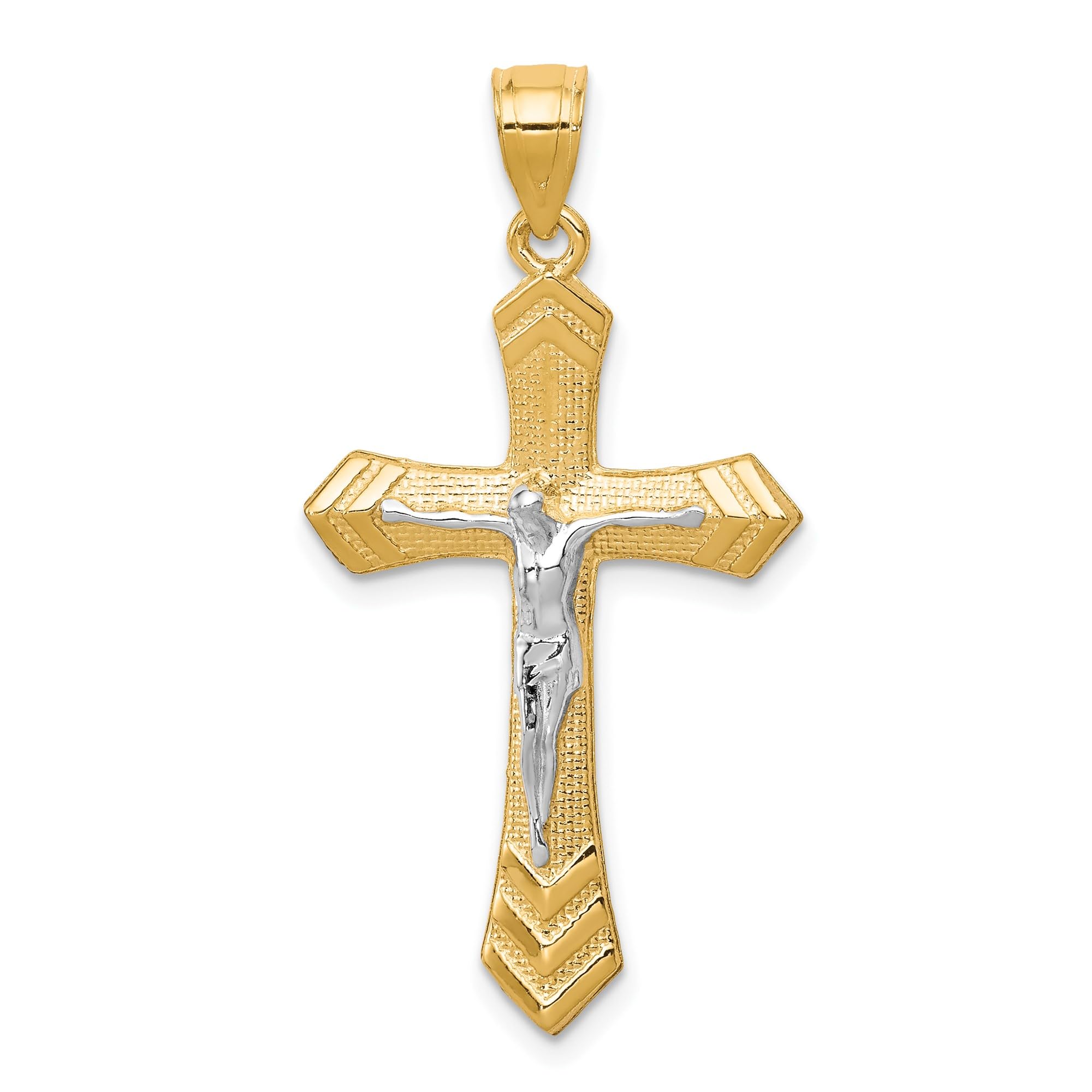 10K Solid Yellow Gold Jesus Christ Crucifix Necklace - Religious Cross Pendant for Men & Women - Perfect for Baptism, Confirmation, and Daily Faith Inspiration