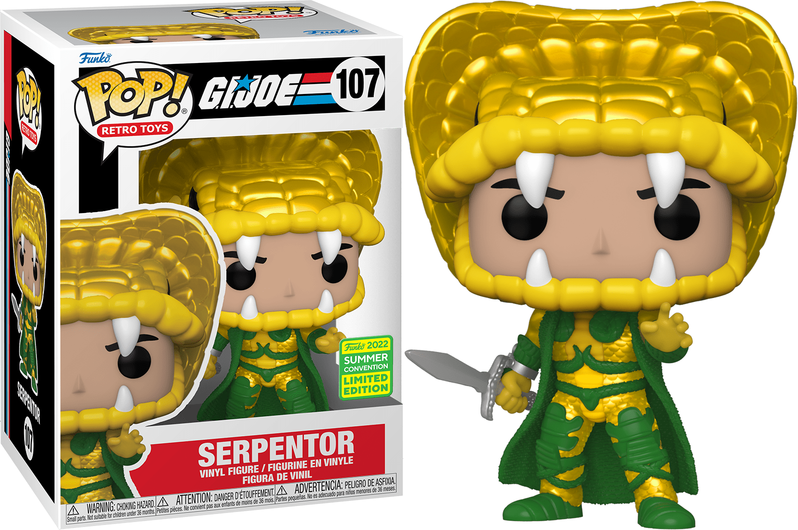 G.I. Joe Serpentor Action Figure - Summer Convention Exclusive #107 - Collectible Military Toy for Display & Play