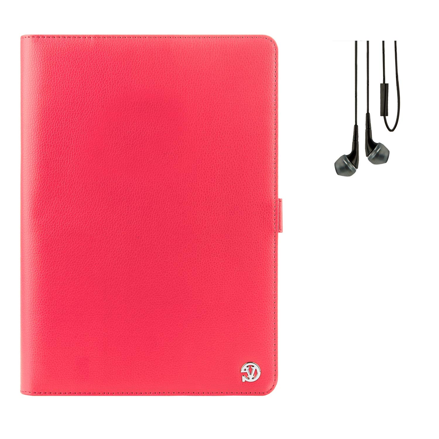 Premium PU Leather Folio Case for 11-inch Tablets - Compatible with Nextbook, Teclast Master, LG Tablets & Includes Hands-Free Headset - Perfect for Work, Travel, and Home Entertainment