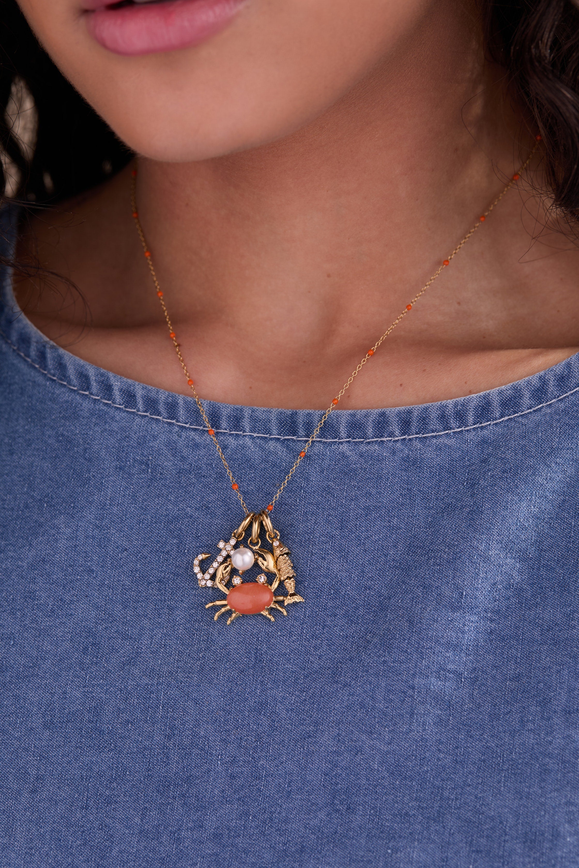 Fish Interchangeable Charm - Stainless Steel Pendant for Necklace & Bracelet - Perfect for Jewelry Making, DIY Crafts & Gifts - Great for Beach, Ocean & Nautical Themes