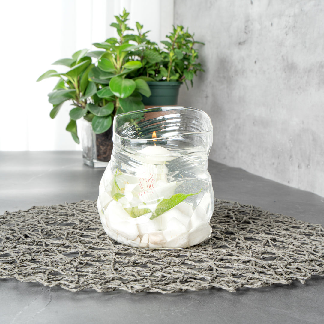 22 oz Round Clear Glass Unzipped Bag Bowl - 4.75