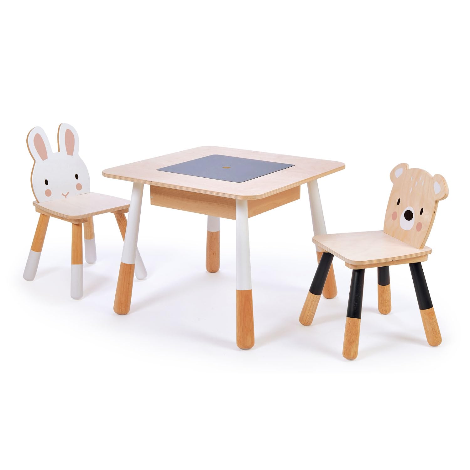 Tender Leaf Toys Forest Table and Chairs Set - Premium Wooden Kids Play Furniture for Ages 3+ | Eco-Friendly Art & Game Table with Chairs | Perfect for Playroom, Classroom & Indoor Outdoor Pretend Play