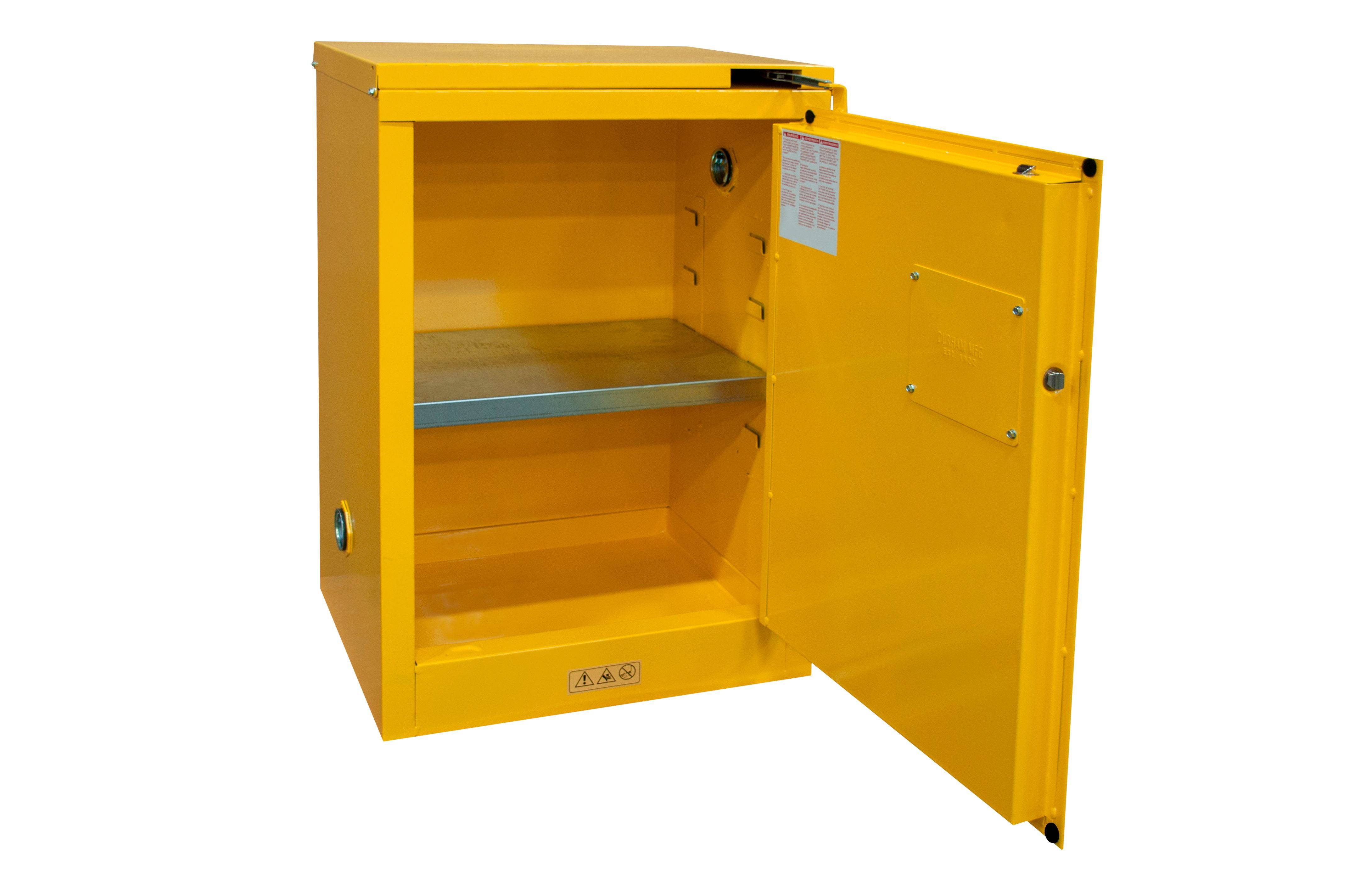 Flammable Storage Cabinet - OSHA Compliant Safety Cabinet for Chemicals, Gasoline & Paint - Perfect for Garage, Workshop & Industrial Use
